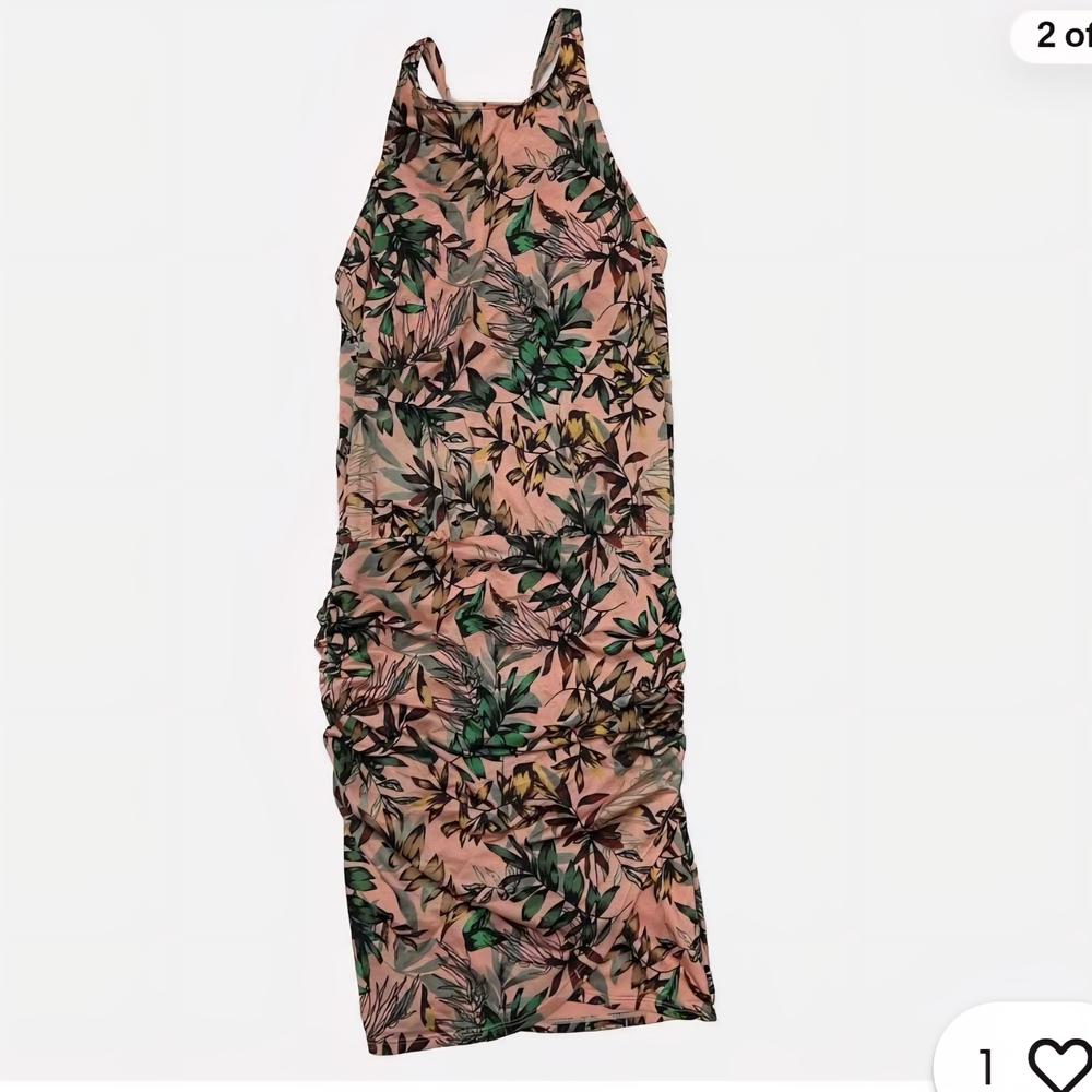 Athleta Floral Tropical Ruched Swim Dress XL